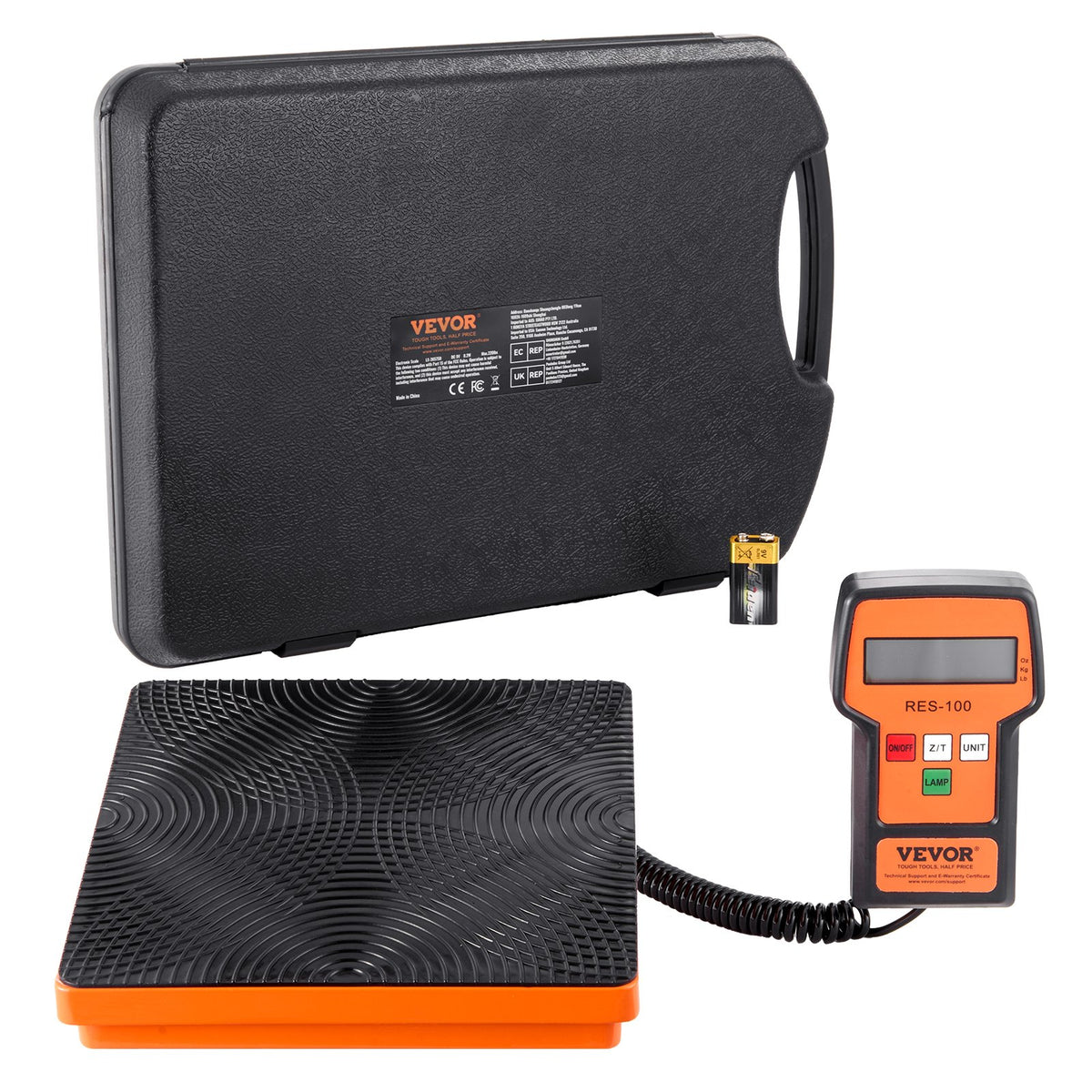 Refrigerant Scale 220 LBS HAVC Charging Recovery Freon Scale, with Wired Remote Control, 5g High Precision Electronic Digital Recovery Weight Scale with Case and Dry Battery