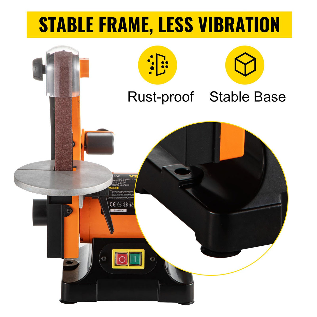 Belt Sander 300W Grinder Sander 1 x 30 Inch Electric Belt & Disc Sander 2950 RPM Variable Speed (300W)