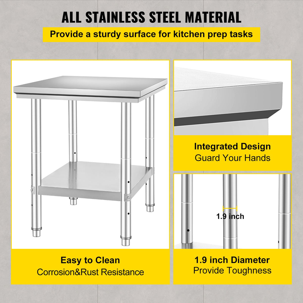Commercial Worktable & Workstation 24 x 30 x 32 Inch - V952-60X76X80CFGZTTZT1V0