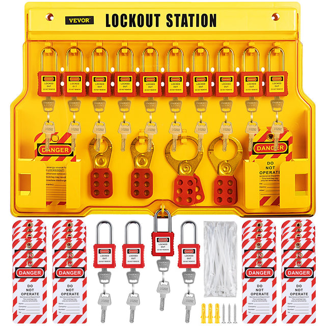 58pc Lockout Tagout Safety Kit Padlocks Hasp Tags Zip Ties