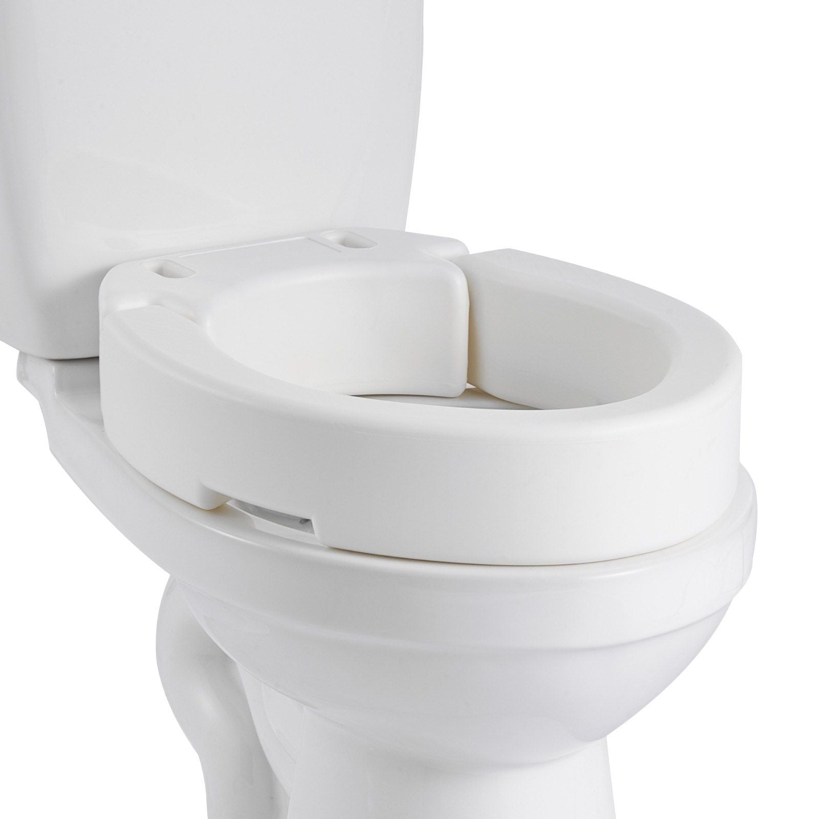 Raised Toilet Seat, 136.1 kg Load Capacity, 88.9 mm Lift Height, Commode Elevated Toilet Seat Riser with Enlarged Opening for Seniors, Elderly, Handicap, Disabled, Adults, Fits Elongated Bowl