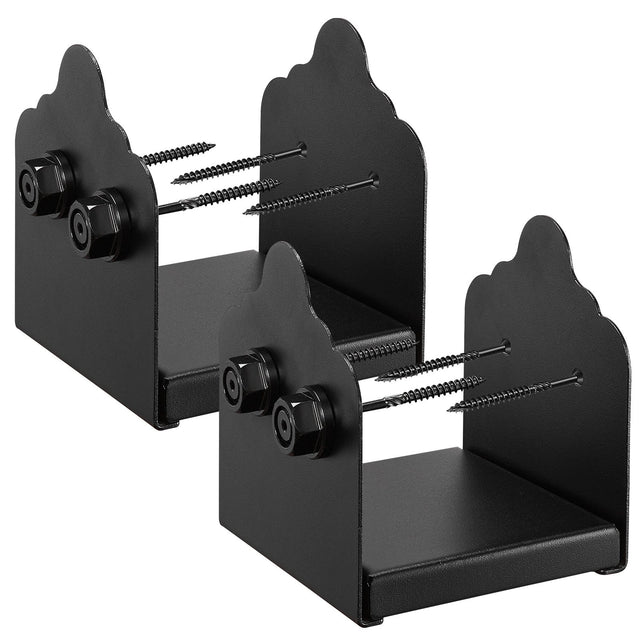 2-Pack 6x6 Post Base Brackets 150x141mm Carbon Steel Black