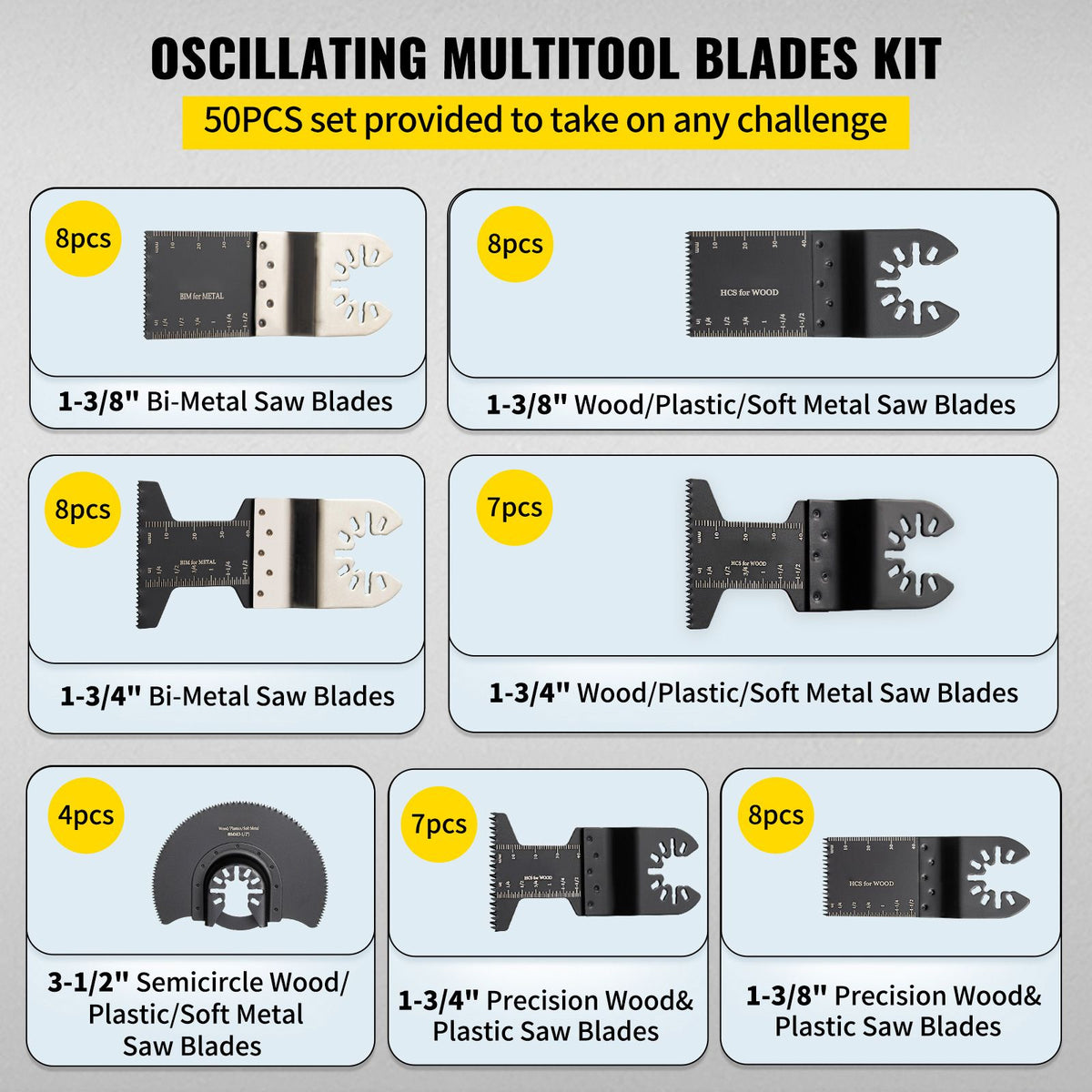 Oscillating Multi Tool Saw Blades Multi Tool Blades 50PCS for Wood Metal