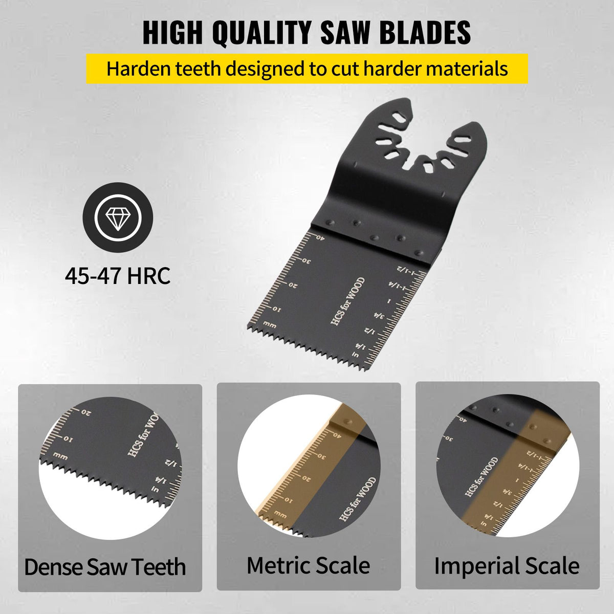 100PCS Oscillating Saw Blades, Quick Release Multitool Blades Kit, HCS Tool Blades for Wood Plastic, Compatible with Dewalt Dremel Fein Worx Bosch Makita Milwaukee