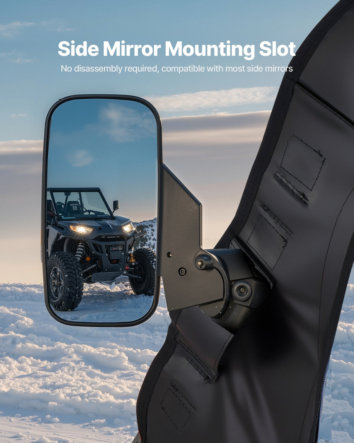 Cab Enclosure Upper Doors, Compatible with Polaris RZR PRO 2020-2024/Polaris RZR Turbo2022-2024, Soft Upper Doors, Upgraded Zipper UTV Soft Side Window Kit, Fit with Side Mirrors and Windshields
