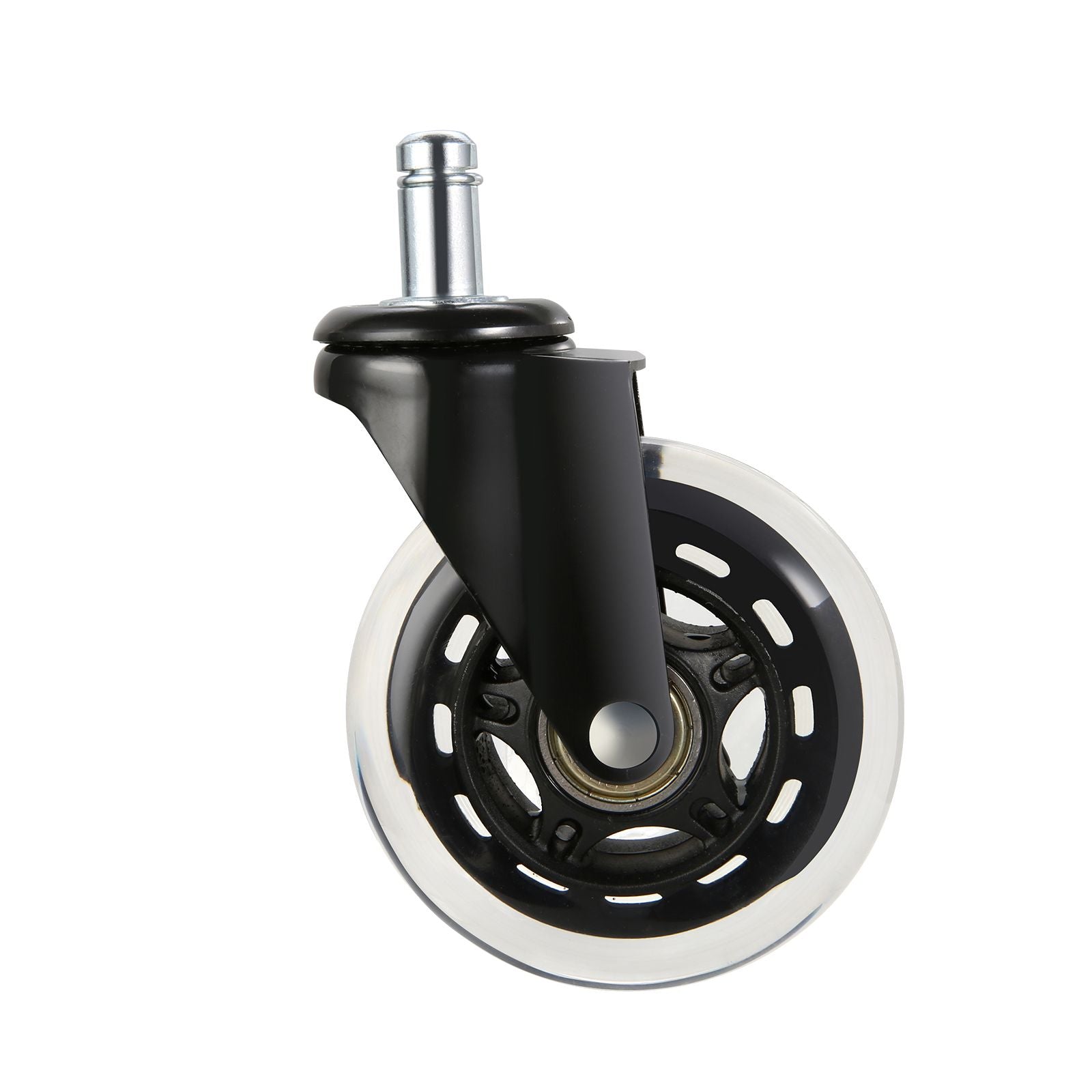 Office Chair Wheels, Set of 5, 76.2 mm Caster Wheels Replacement for Hardwood Floors and Carpet, Heavy Duty Computer Gaming Desk Casters with 59 kg Load Capacity, Universal Fit for Most Chairs