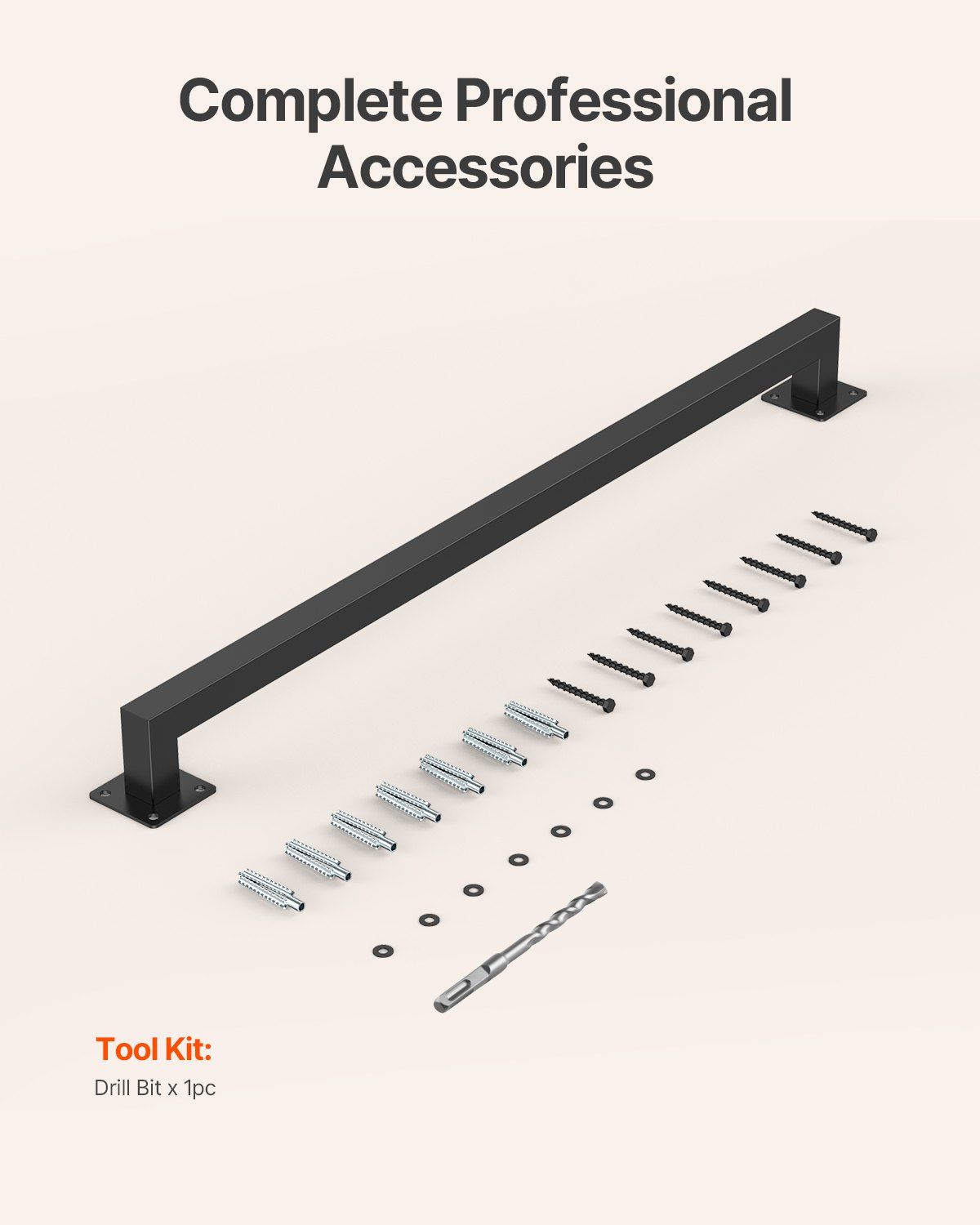 Wall Mounted Stair Handrail, 910mm Black Iron Staircase Handrail Indoor, 113kg Load Capacity, Industrial Railing Hand Rail for Steps,  Square Tube for Loft Porch Deck, 2 Sections