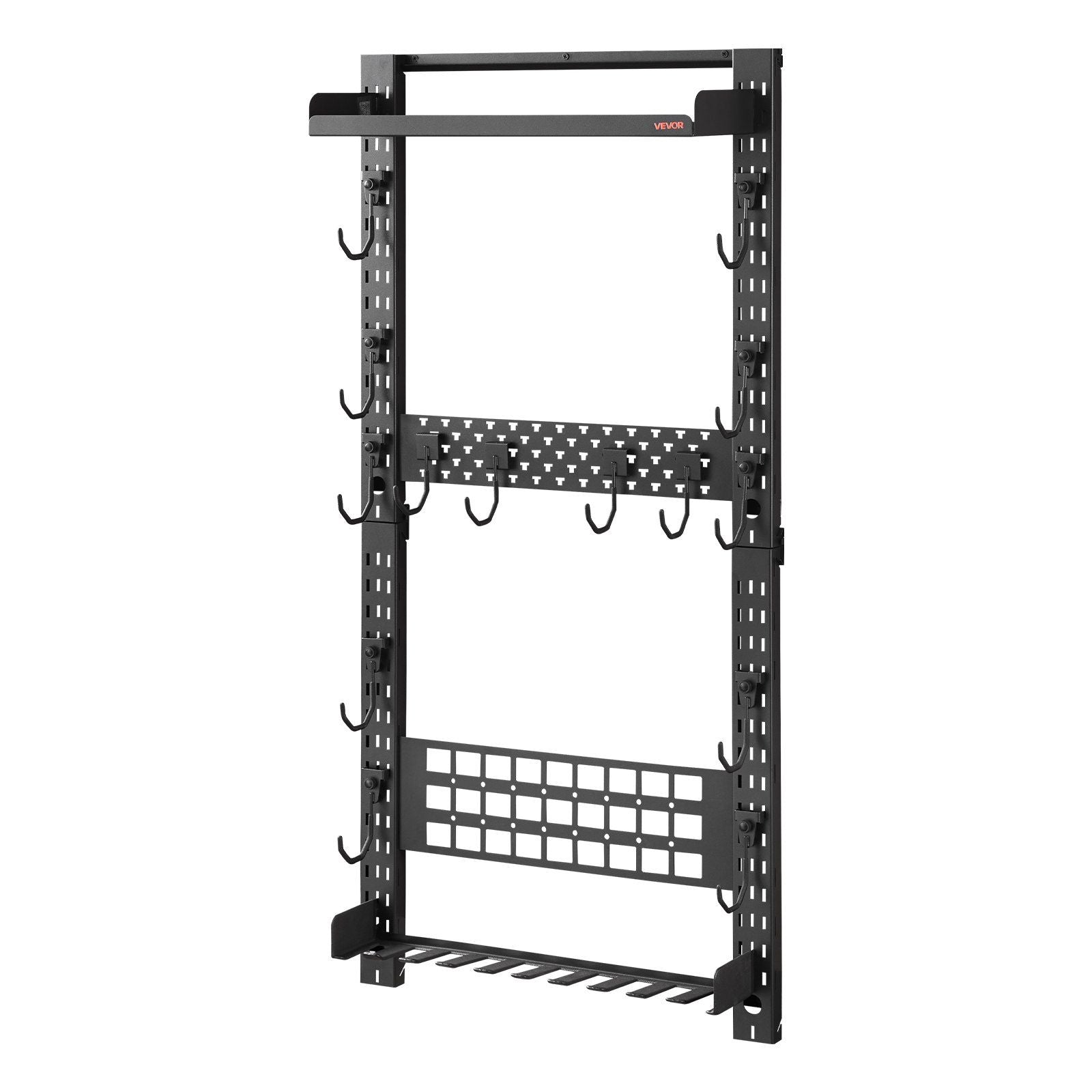 Gun Rack Wall Mount, Heavy Duty Steel, Indoor Rifle Shotgun Rack with Magazine Holder, MOLLE Panel, Gun Accessories Display Storage Holder, Hold Up to 5 Rifles or Shotguns, for Tactical Gear