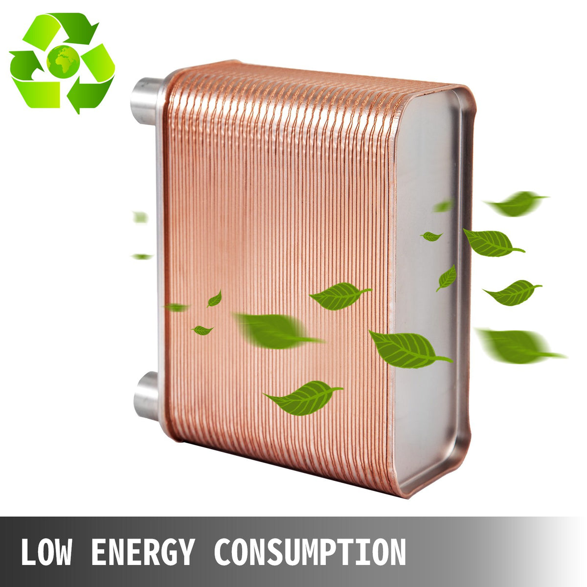 Heat Exchanger 3"x7.5" 60 Plates Brazed Plate Heat Exchanger 316L 1/2" BSP FPT Heat Exchanger EATB12 Beer Wort Chiller for Hydronic Heating
