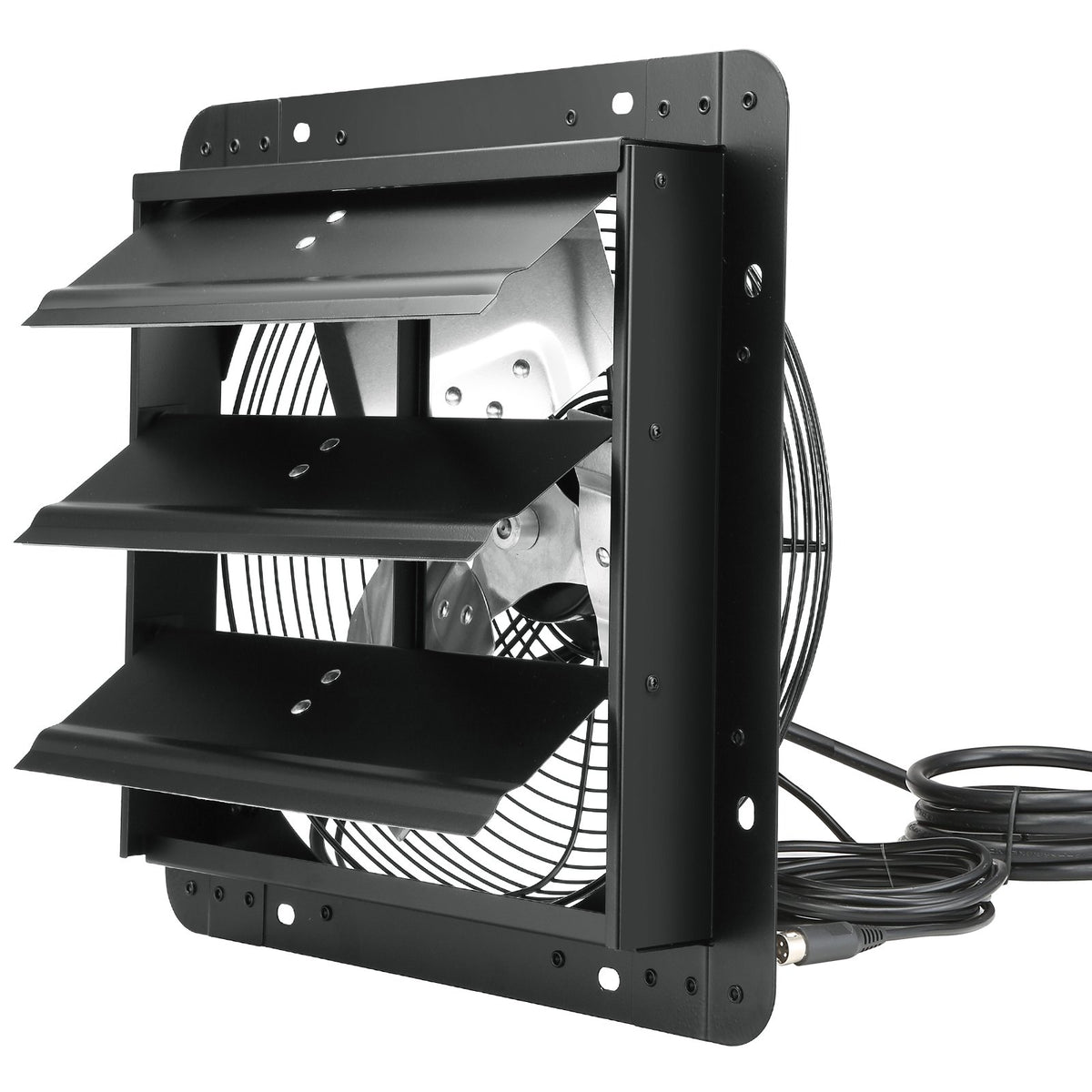 Shutter Exhaust Fan, 305 mm /12 inch with Temperature Humidity Controller, EC-motor, 904 CFM, Variable Speed Adjustable Wall Mount Attic Fan, Ventilation and Cooling for Greenhouses, Garages, Sheds