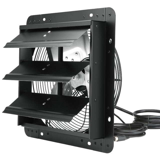 12in Shutter Exhaust Fan 904 CFM EC Motor Temp Humidity Controller
