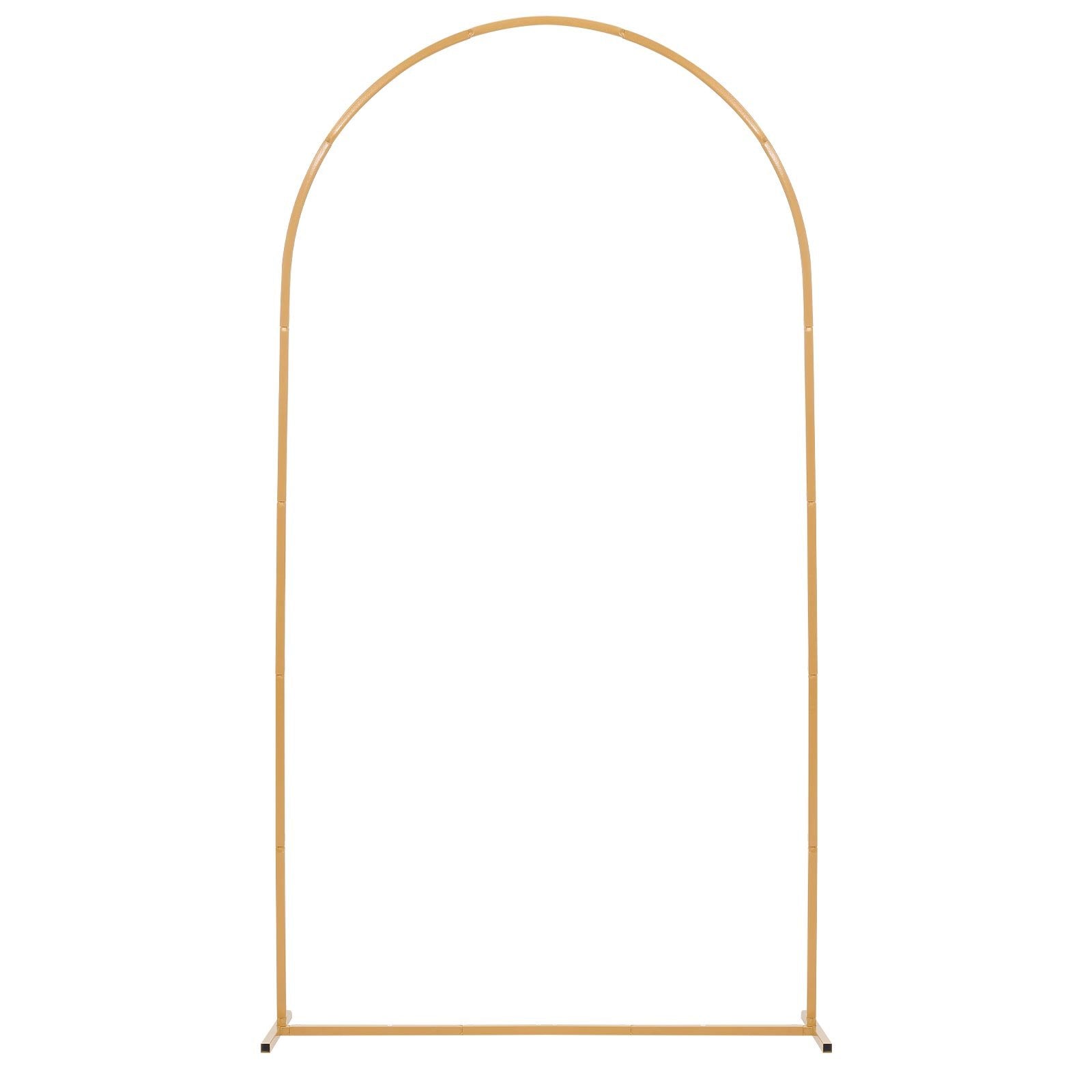 Arch Backdrop Stand, 2.2 x 1.2 m, Stable Structure, Easy Assembly, 1 Set Gold Metal Arch Backdrop Stand for Wedding, Birthday Party, Graduation, Holiday Celebration, and Ceremony Decoration