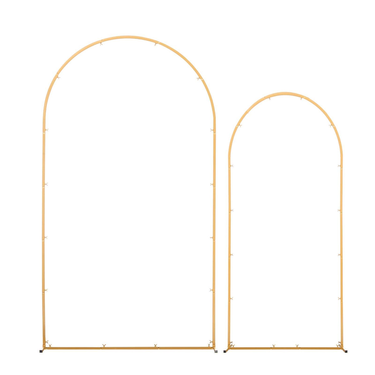 Arch Backdrop Stand, Set of 2, 2.2 m and 1.8 m, Stable Structure, Easy Assembly, Gold Metal Arch Backdrop Stand with Cover for Wedding, Birthday Party, Celebration, and Ceremony Decoration