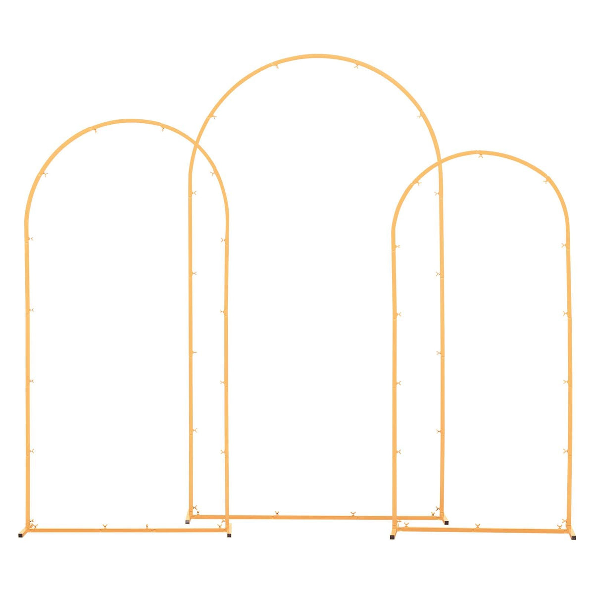 Arch Backdrop Stand, Set of 3, 2.2/2/1.8 m , Stable Structure, Easy Assembly, Gold Metal Arch Backdrop Stand for Wedding, Birthday Party, Graduation, Holiday Celebration, and Ceremony Decoration