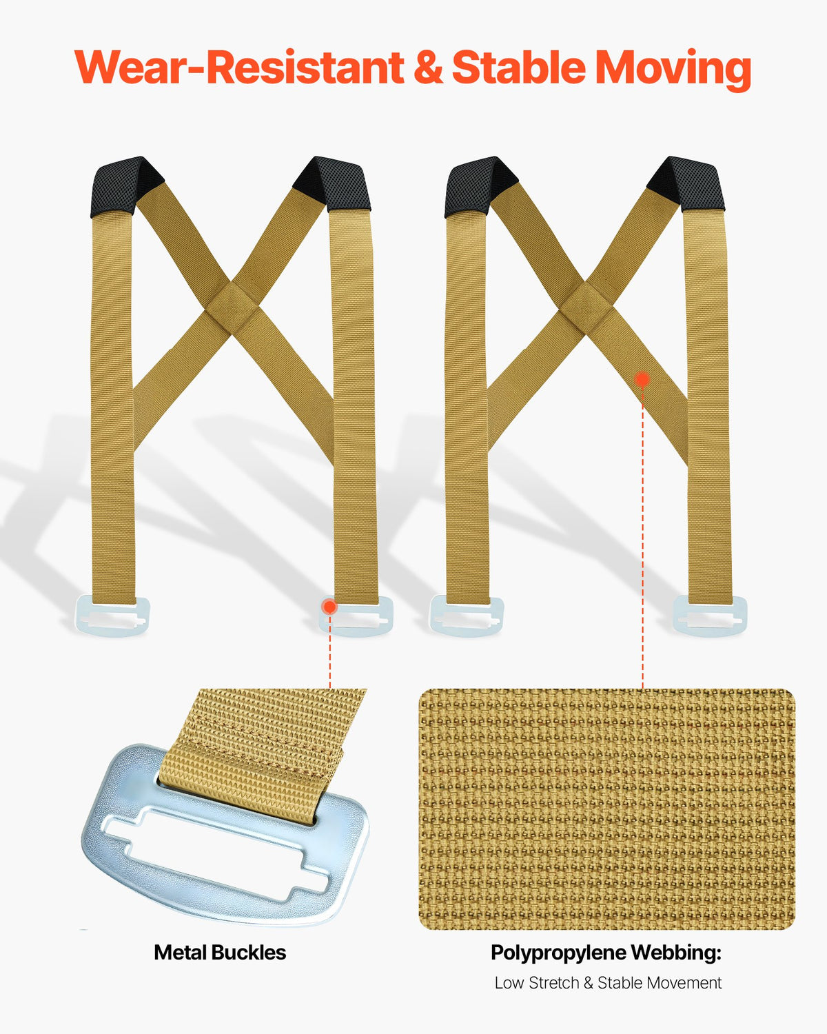 Moving Straps, Supports up to 453.6 kg, 2-Person Lifting and Moving System with 2 Harness Straps & 2 Load-bearing Straps, Adjustable Lifting Shoulder Straps Move Furniture Appliances Mattresses