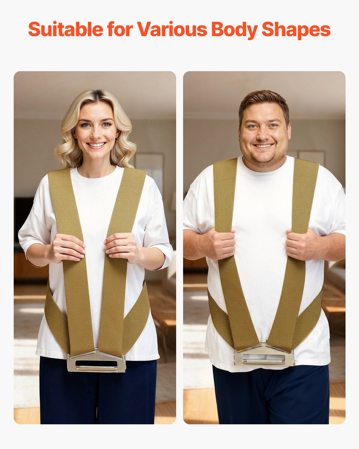 Moving Straps, 2-Person Lifting and Moving System with 2 Harness Straps, 1 Load-bearing Strap & 1 Handheld Strap, Adjustable Lifting Shoulder Straps Move Furniture Appliances Mattresses