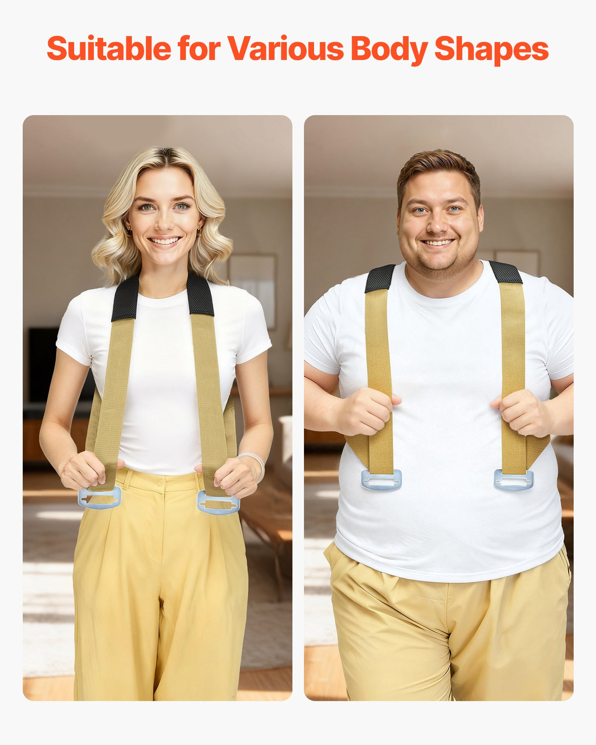 Moving Straps, 2-Person Lifting and Moving System with 2 Harness Straps, 2 Load-bearing Straps & 1 Handheld Strap, Adjustable Lifting Shoulder Straps Move Furniture Appliances Mattresses