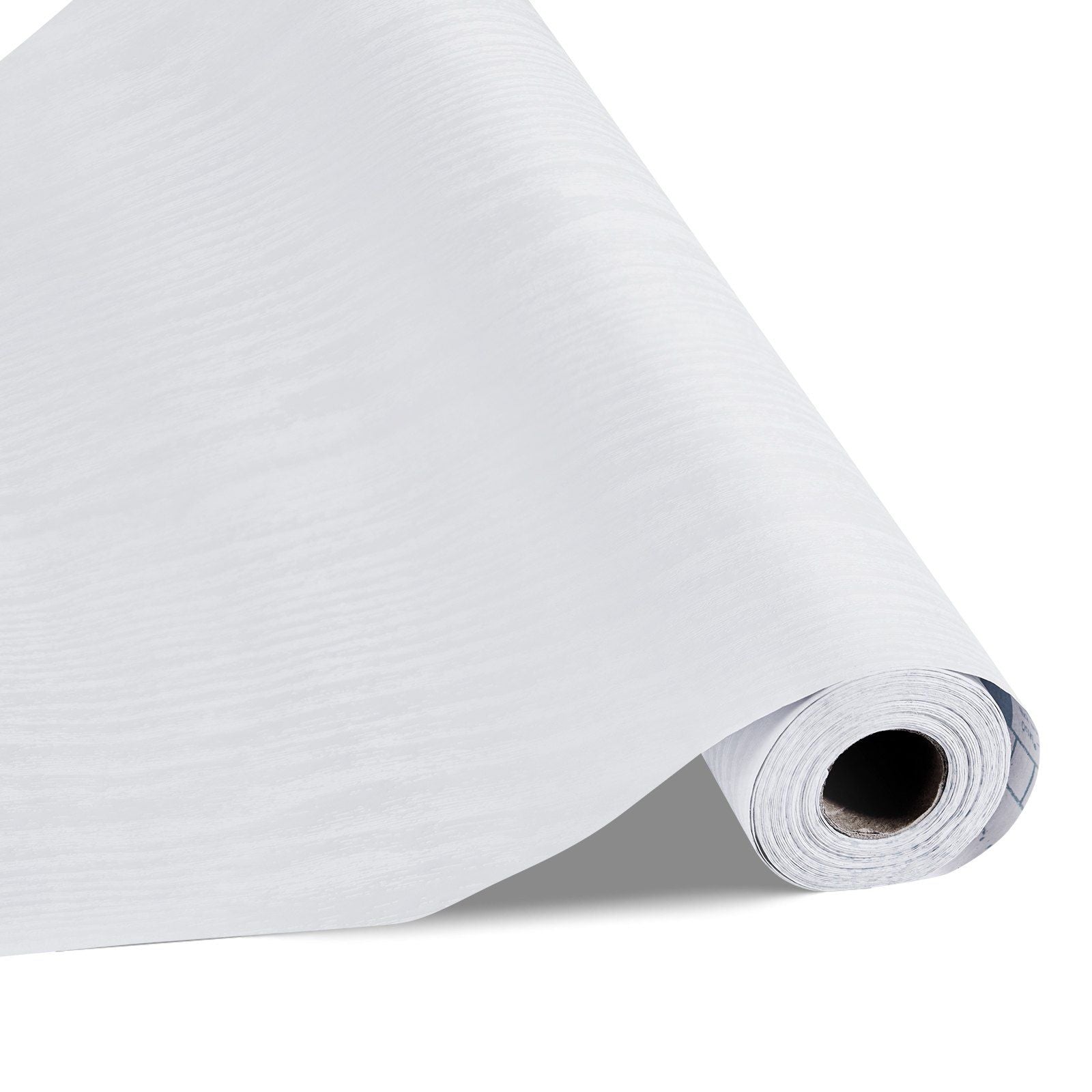 Peel and Stick Wallpaper, 45cm x 10m Contact Paper White Wood Grain Waterpoof Self Adhesive, Easy to Clean & Peel Wall Decorative Vinyl Roll for Bedroom Kitchen Office Bathroom Desk