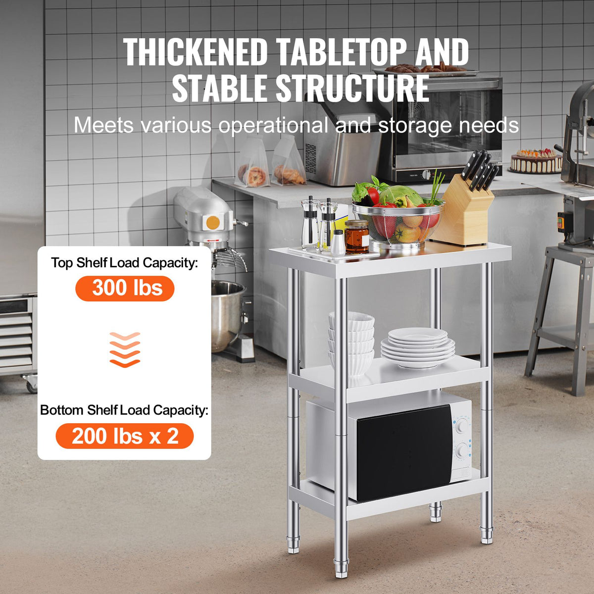 Stainless Steel Food Prep Table, 14 x 24 x 34 Inch Co - V952-CFBXGGZTSCGZZZ9YVV0