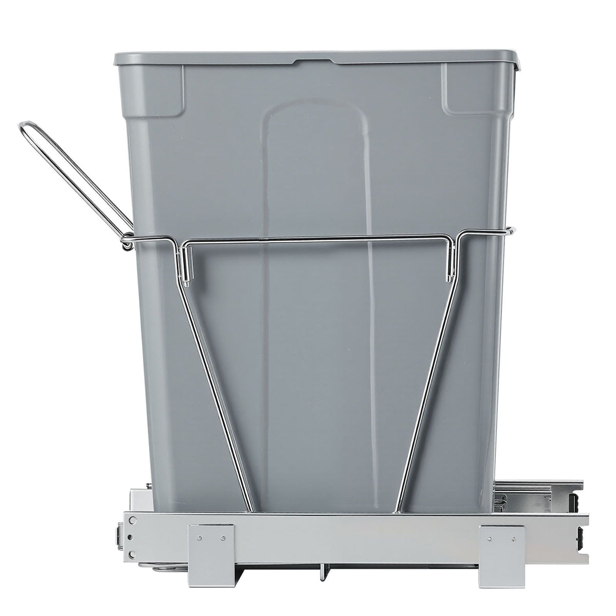 Pullout Trash Can for Kitchen Cabinets, Garbage Waste Recycling Bin, Under Mount Waste Container, with Heavy Duty Metal Full Extension Sliding System and Handle, for Sink, Under Counter