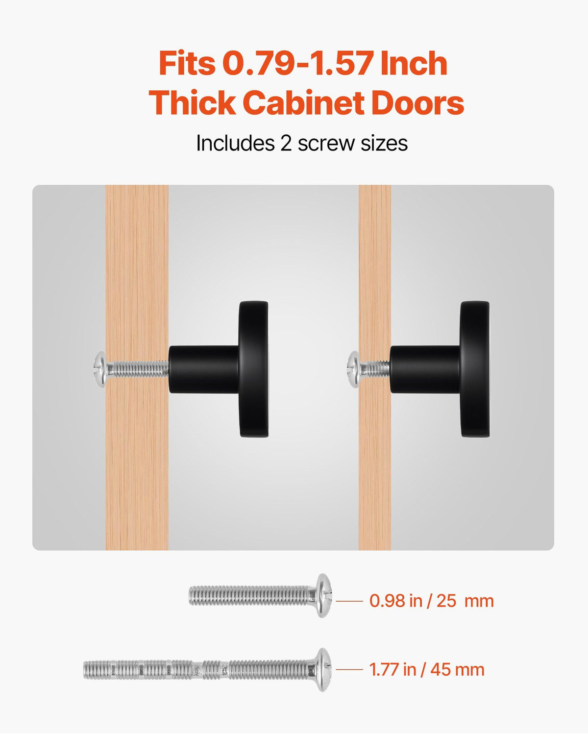 Cabinet Knobs, 10 Pack, 32 mm Black Zinc Alloy Drawer Pulls & Door Handles, Mushroom Kitchen Solid Knobs Dresser Handles, Cupboard Hardware with Screws for Bathroom Closet Cabinets and Drawers