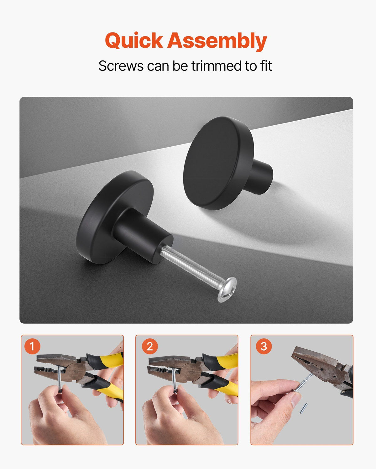 Cabinet Knobs, 10 Pack, 32 mm Black Zinc Alloy Drawer Pulls & Door Handles, Mushroom Kitchen Solid Knobs Dresser Handles, Cupboard Hardware with Screws for Bathroom Closet Cabinets and Drawers