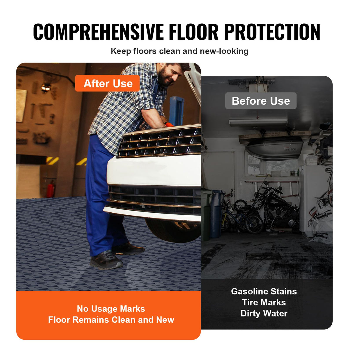 Garage Tiles Interlocking, 12 x 12 x 0.53 inch 25 Pack Garage Floor Covering Tiles, Non-Slip Double-Sided Texture Garage Flooring Tiles, for Garages, Basements, Repair Shops, Graphite Gray