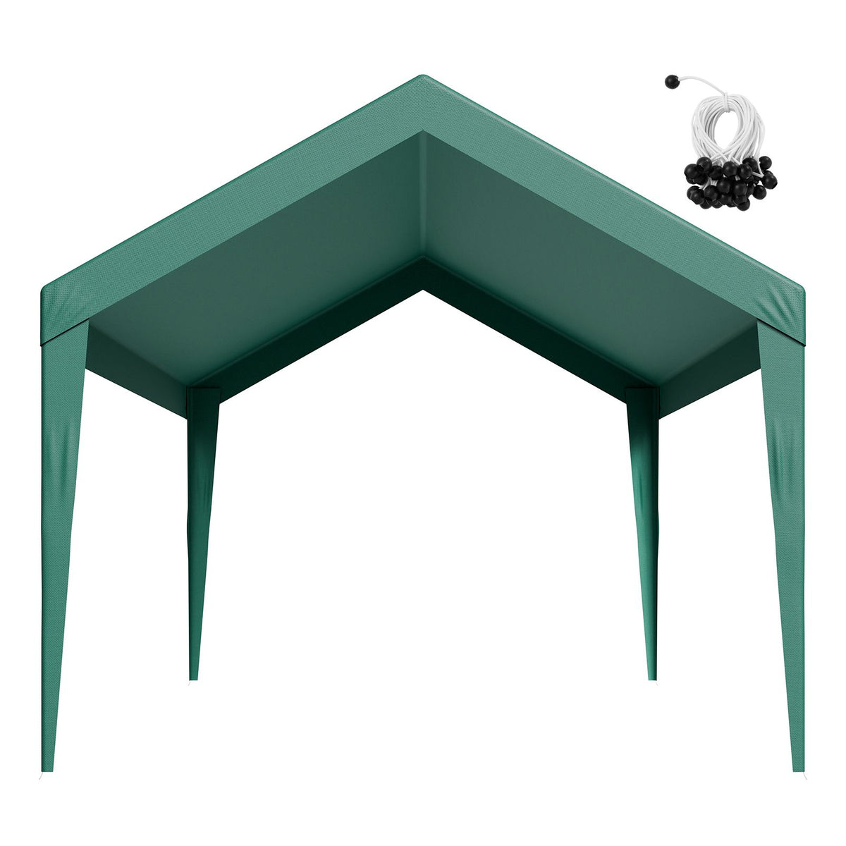 Carport Replacement Canopy, 6 x 3 m Potable Garage Tent Top Tarp, UV-Resistant & Waterproof Car Shelter Tarp, Heavy Duty Car Port Cover with Ball Buggees, Dark Green, Frame Not Included