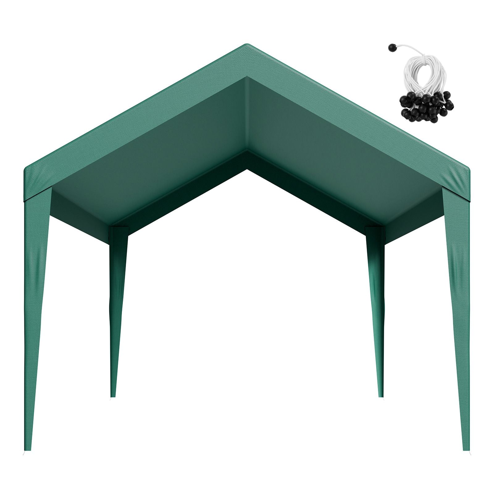 Carport Replacement Canopy, 6 x 3 m Potable Garage Tent Top Tarp, UV-Resistant & Waterproof Car Shelter Tarp, Heavy Duty Car Port Cover with Ball Buggees, Dark Green, Frame Not Included