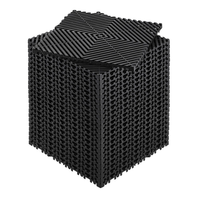 24-Pack 31x31cm Interlocking Drainage Mats PP Black