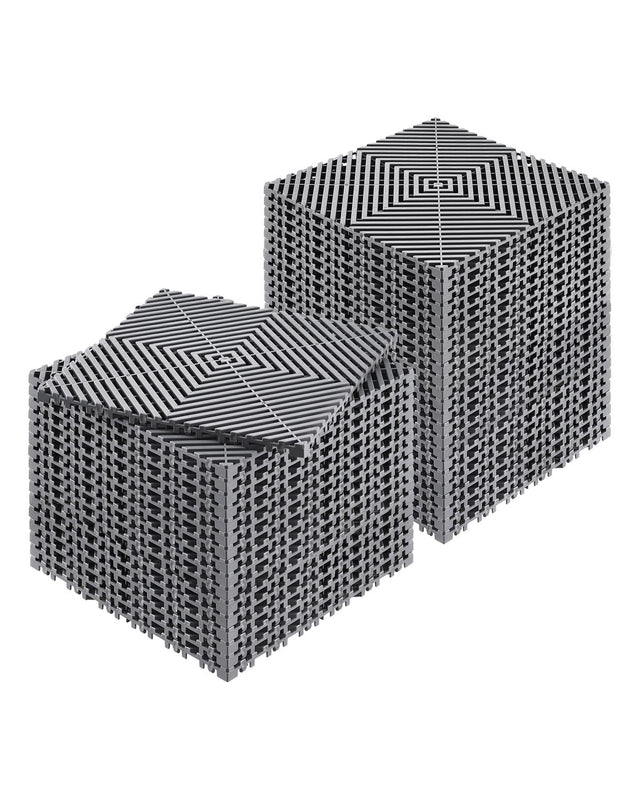 Interlocking Drainage Mat 31x31 40 Gray Tile Shower Mat Garage Garden Kitchen