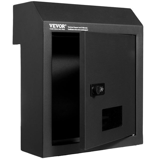 12in Combination-Lock Through-Door Mailbox Black