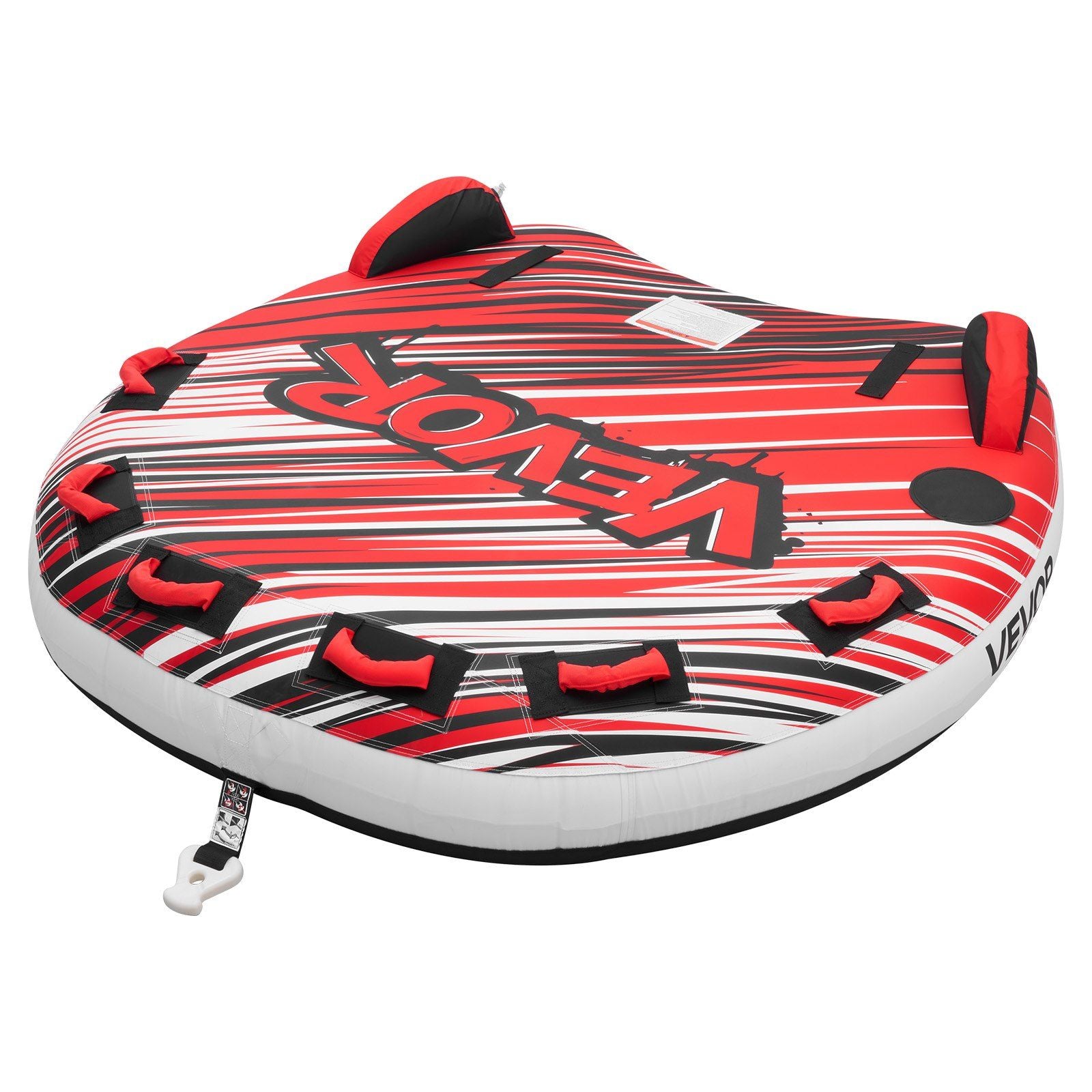 Towable Tube for Boating, 3 Riders Inflatable Boat Tubes and Towables, 231 kg Capacity Water Sport Towable Tube for Boat to Pull - with Fins, Full Nylon Cover, Padded Handles & Safety Valve