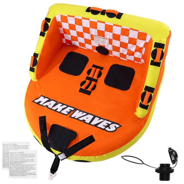 Towable Tube for Boating 1 2 340 Nylon Cover Eva Grab Handles Speed Safety Valve