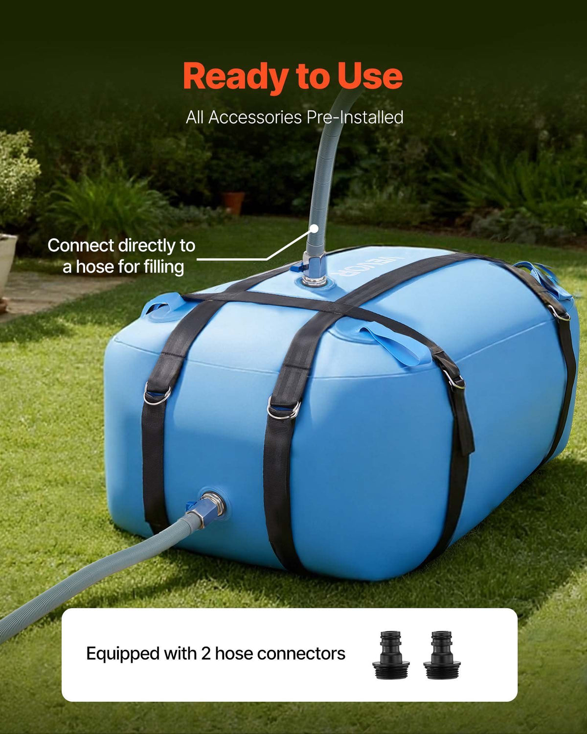 Water Storage Bladder, 132L Large Capacity TPU Soft Water Bag, Portable & Collapsible Water Storage Containers, Leakproof & Wear-Resistant RV Waters Tank for Camping Irrigation Outdoor Use