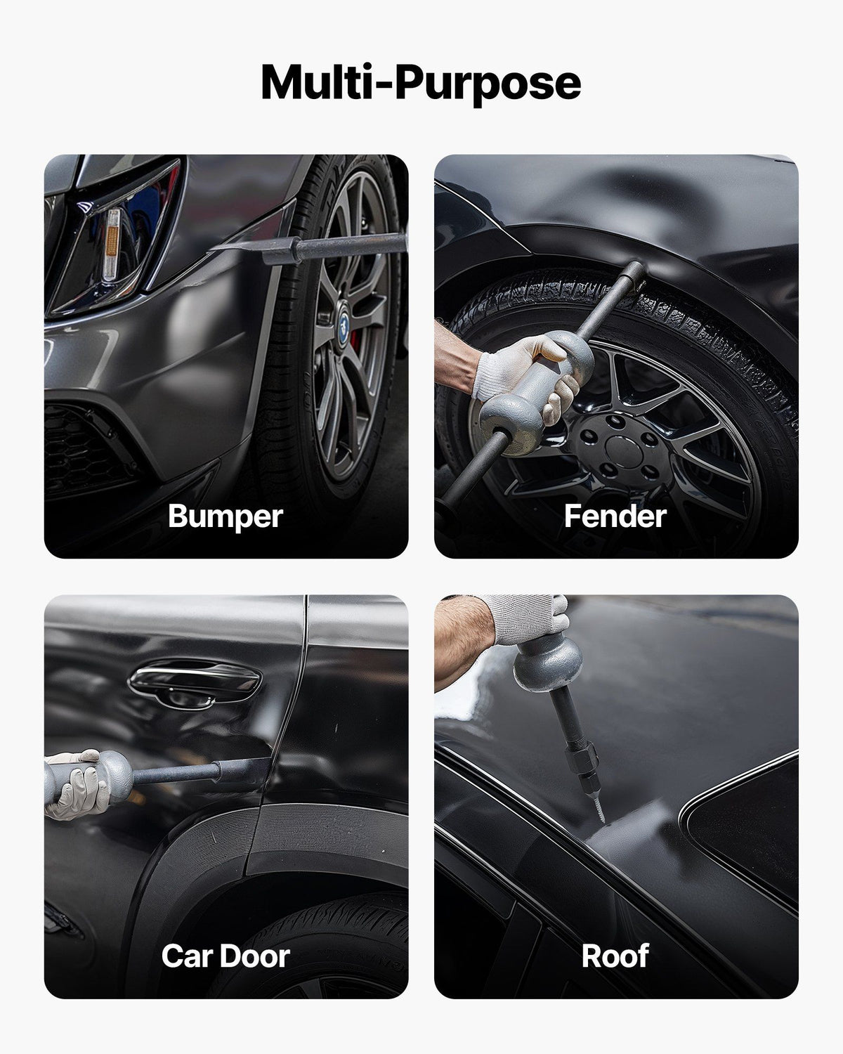 Dent Puller Kit, 4.54 kg 13-in-1 Slide Hammer Dent Removal Kit, Heavy-Duty Auto Body Truck Repair Automotive Damage Remover Tool Repair Frame with Carrying Case, Extension Rod, Non-Slip Handle
