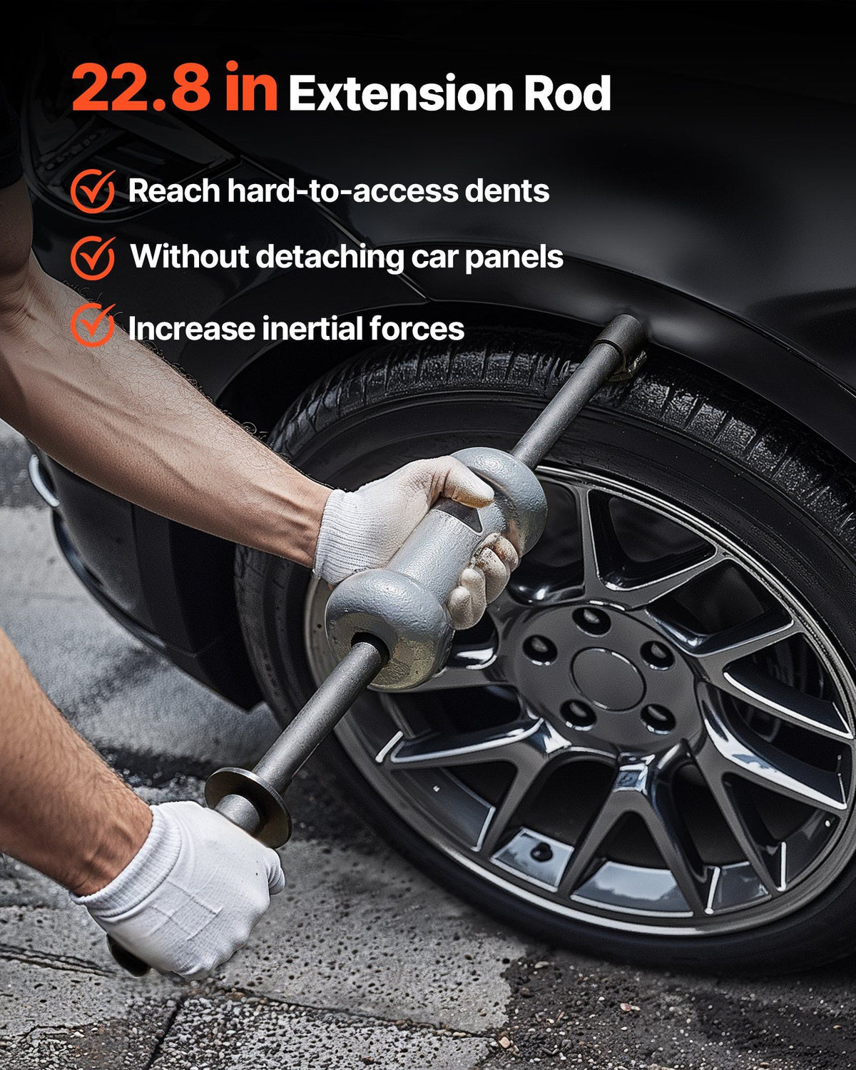 Dent Puller Kit, 4.54 kg 13-in-1 Slide Hammer Dent Removal Kit, Heavy-Duty Auto Body Truck Repair Automotive Damage Remover Tool Repair Frame with Carrying Case, Extension Rod, Non-Slip Handle