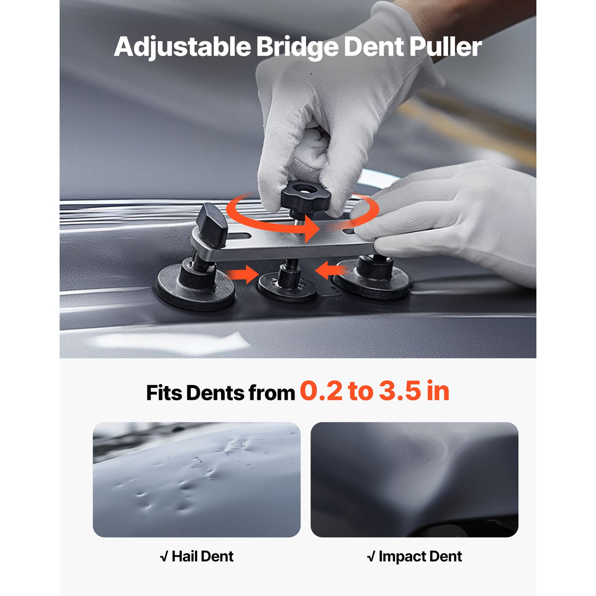 Dent Puller Kit, 60 PCS Paintless Dent Removal Kit with Golden Lifter, Bridge Puller, Rubber Hammer, Glue Gun, Auto Body Hail Damage Repair Remover Tools for Car Refrigerator Door Ding Repair