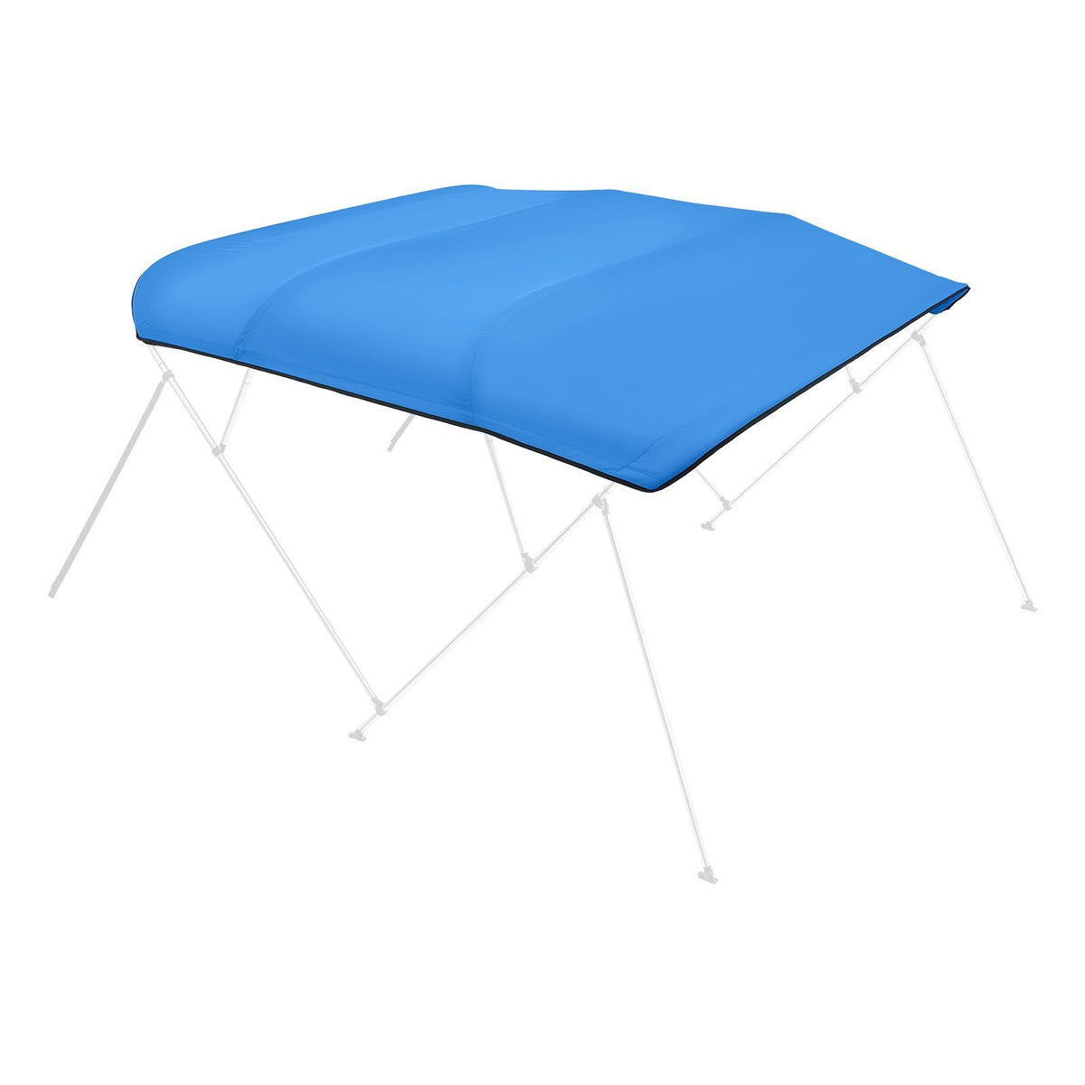 4 Bow Bimini Top Replacement Cover, 2440 mm Long, Durable 600D Marine Grade Waterproof Sun Shade Boat Canopy with Storage Boot, Easy Install Zipper Sleeve Awning, 2464-2616 mm W, Blue (No Frame)