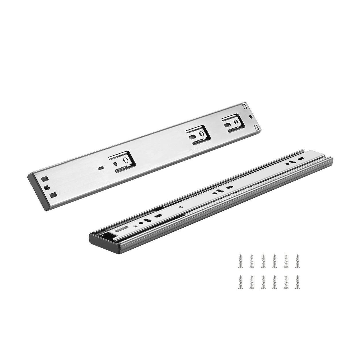 6 Pairs of 406.4mm Drawer Slides Side Mount Rails, Heavy Duty Full Extension Steel Track, Soft-Close Noiseless Guide Glides Cabinet Kitchen Runners with Ball Bearing, 100 Lbs Load Capacity