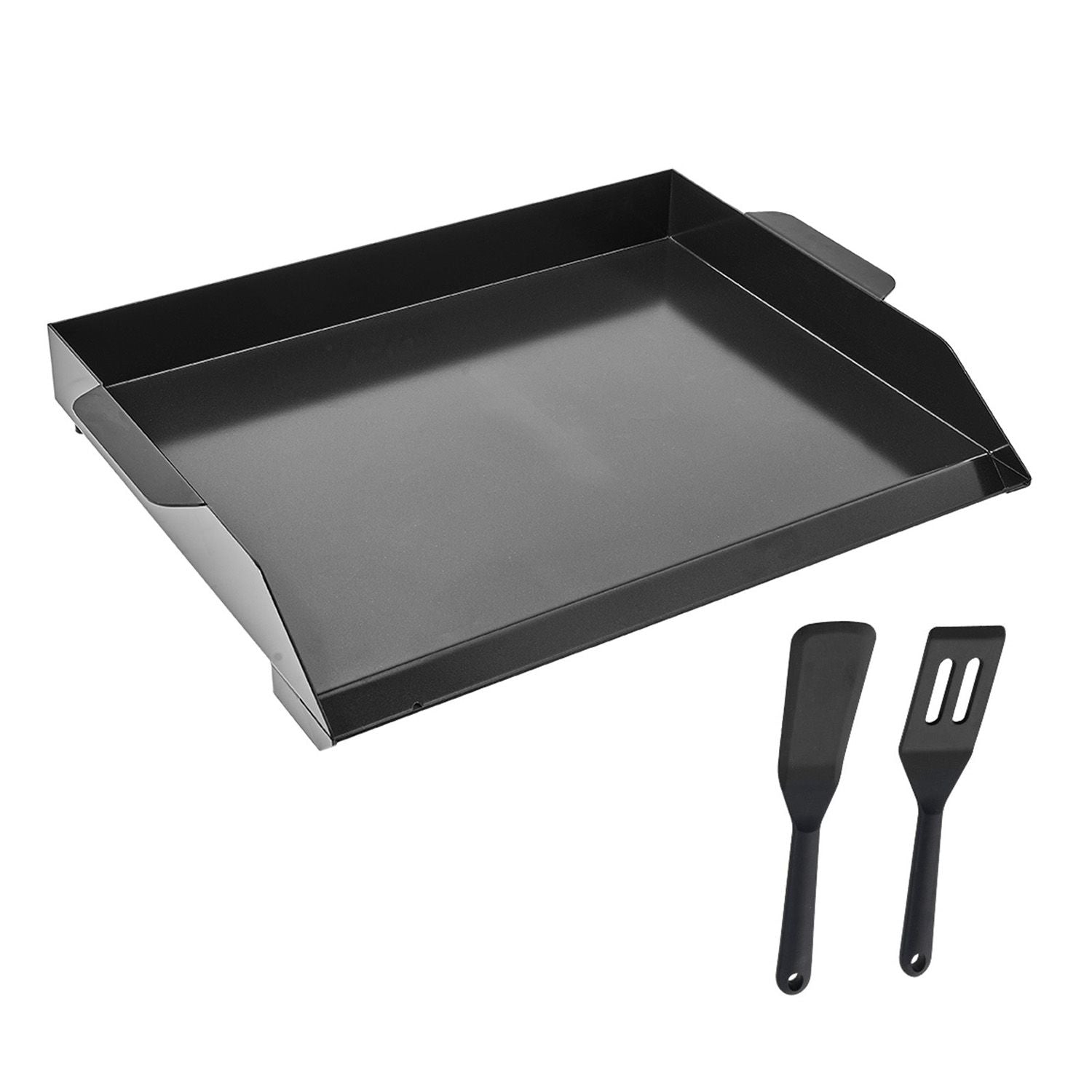 Carbon Steel Griddle, 22x16 inch Universal Flat Top Rectangular Plate, Gas Grill Griddle for BBQ Grill, Teppanyaki, Portable Family Cookware, for Camping Tailgating Party, Black