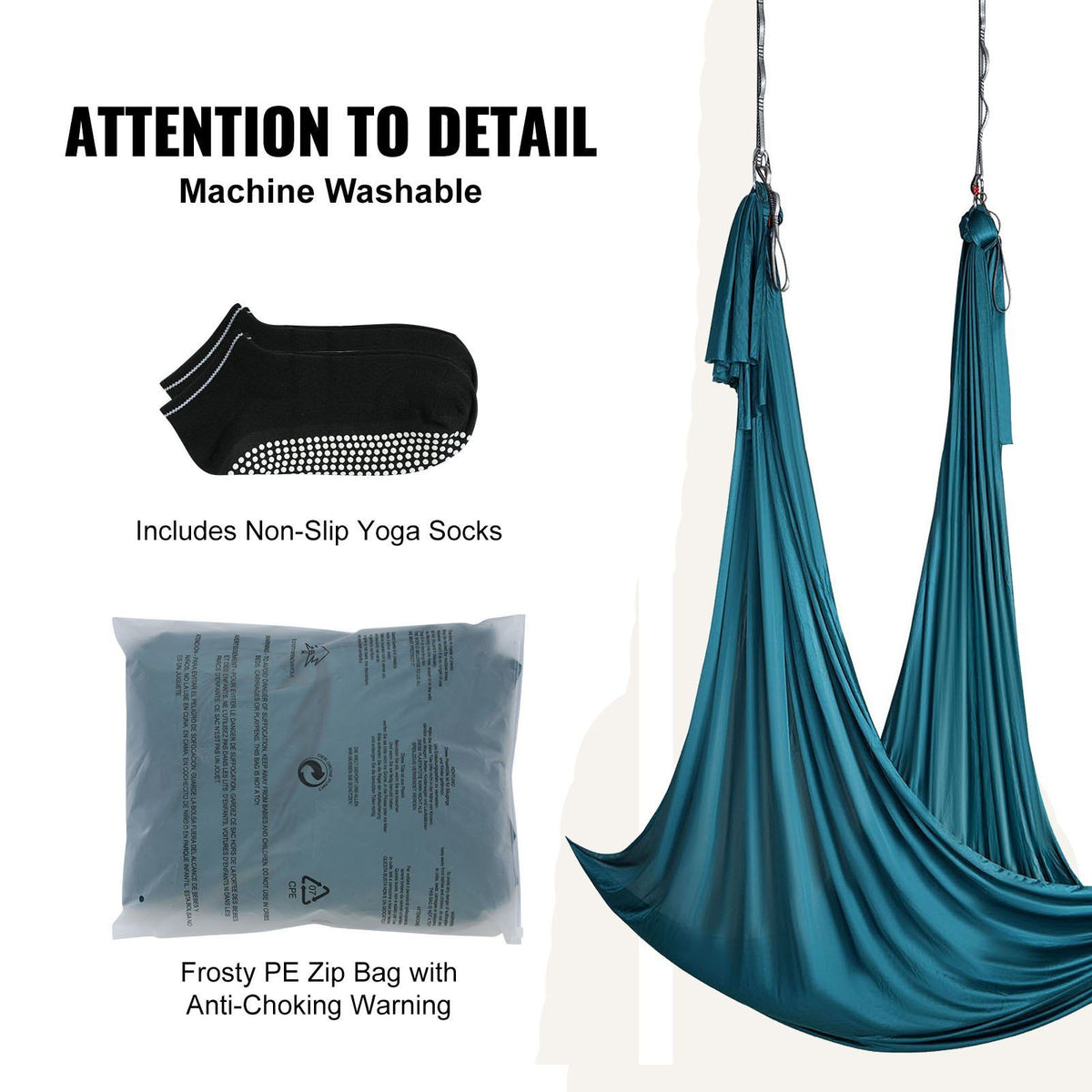 Aerial Silk & Yoga Swing, 10 m Length, Aerial Yoga Hammock Kit with 100gsm Nylon Fabric, Full Rigging Hardware & Easy Set-up Guide, Antigravity Flying for All Levels Fitness Bodybuilding, Green