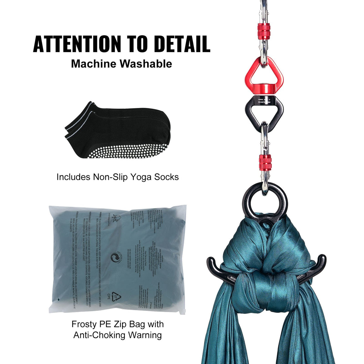 Aerial Silk & Yoga Swing, 8 m Length, Aerial Yoga Hammock Kit with 100gsm Nylon Fabric, Full Rigging Hardware & Easy Set-up Guide, Antigravity Flying for All Levels Fitness Bodybuilding, Green