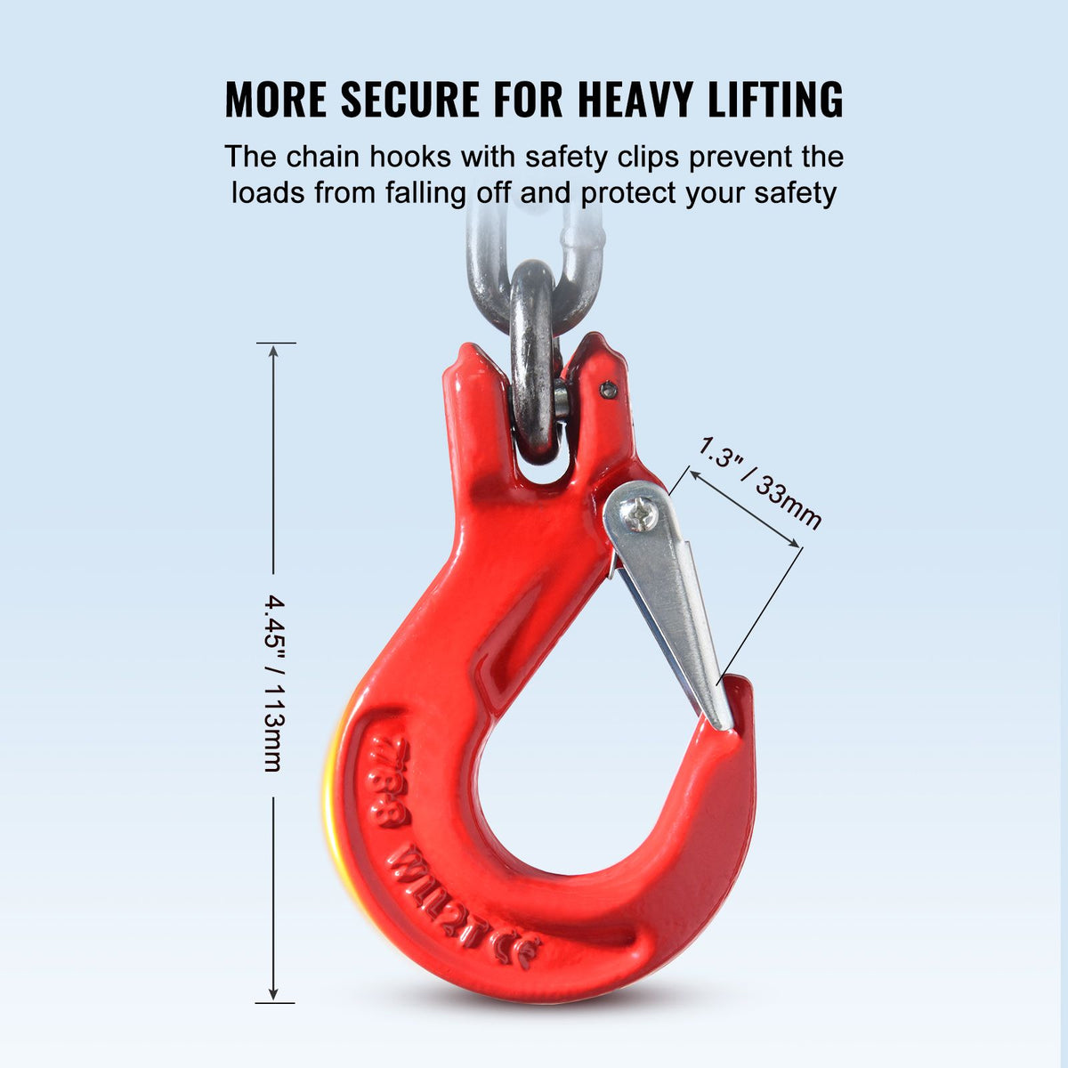 Chain Sling, 8 mm x 150 cm Lifting Chains with Hooks, G80 Engine Chain Hoist Lifts, 3 Ton Capacity Lifting Sling Chains for Engine Hoist, Engine Lift Chain with 2 Leg Grab Hooks, Heavy Duty