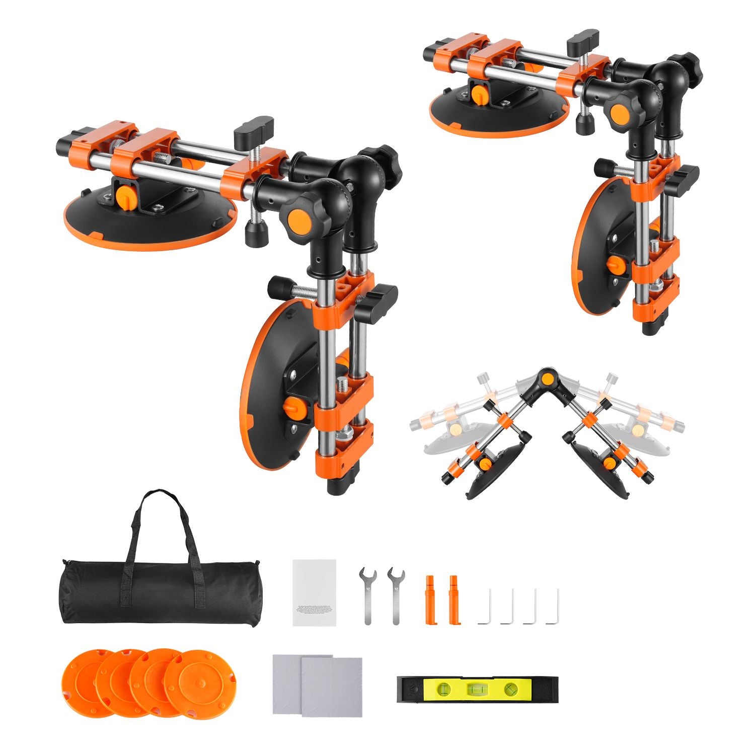 Seamless Seam Setter, 2 Packs Granite Seam Setter with 6 in Vacuum Suction Cups, Seam Joiner for Seam Joining & Leveling, 90°-120° Adjustable, Countertop Installation Tool for Tile Marble Slab