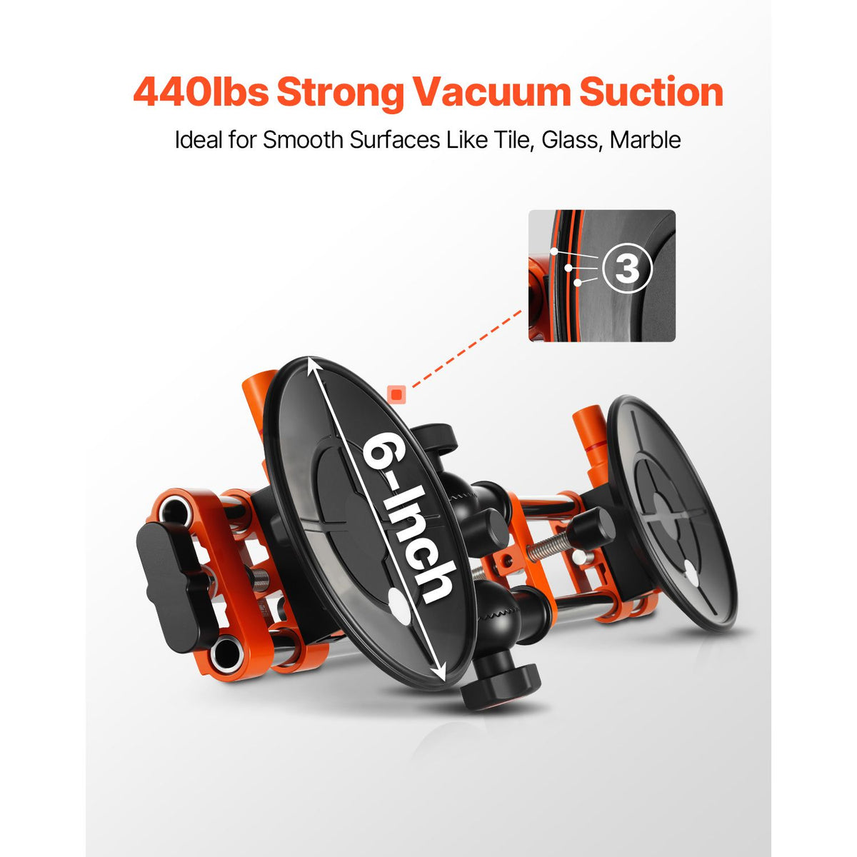 Seamless Seam Setter, 2 Packs Granite Seam Setter with 6 in Vacuum Suction Cups, Seam Joiner for Seam Joining & Leveling, 90°-120° Adjustable, Countertop Installation Tool for Tile Marble Slab