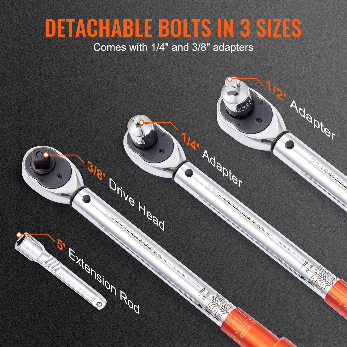 Torque Wrench Adjustable Torque Wrench 1/2" Drive 10-150ft.lb/14-204n.m