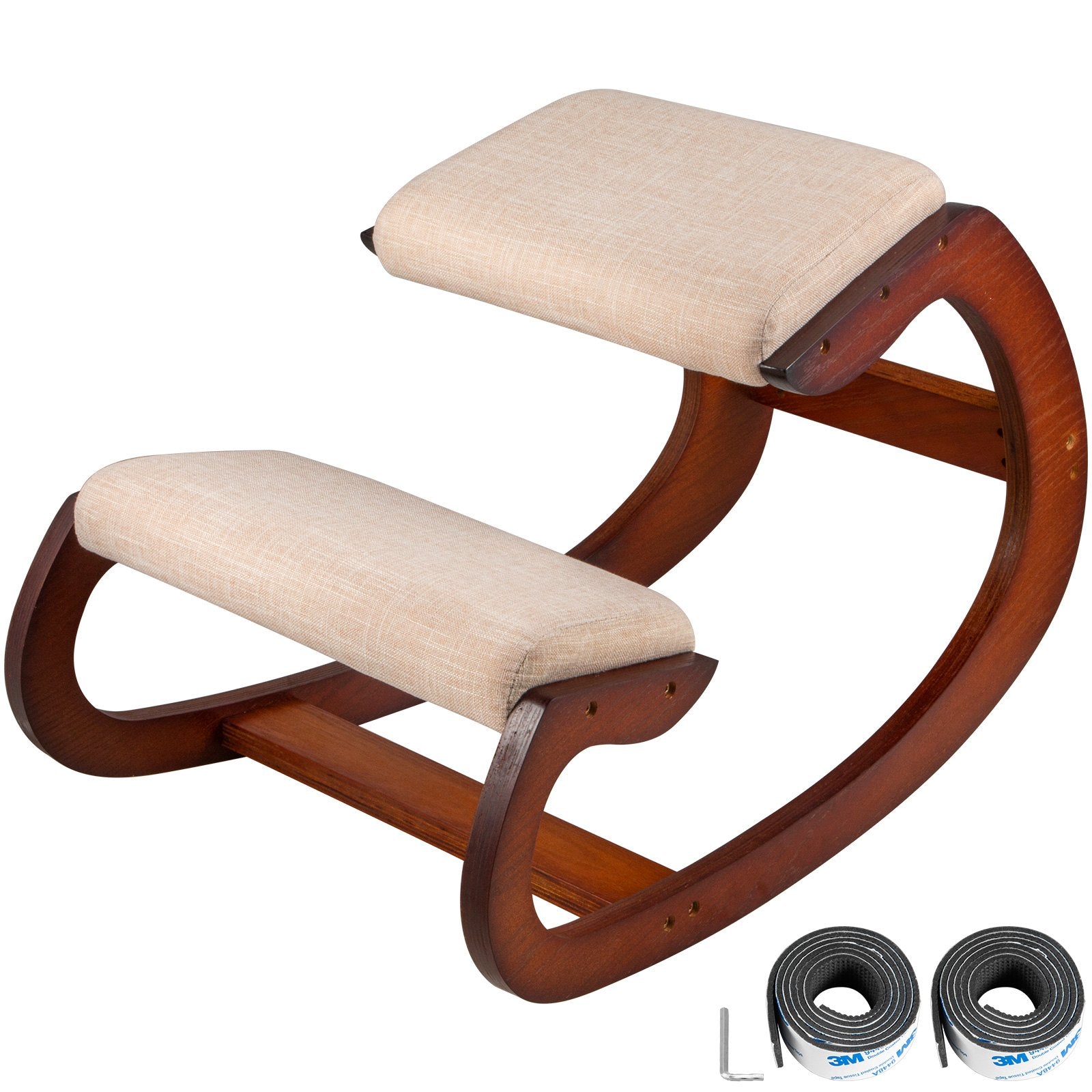 Ergonomic Kneeling Chair Wooden Neck Pain Relief Relieve Fatigue Wood Stool