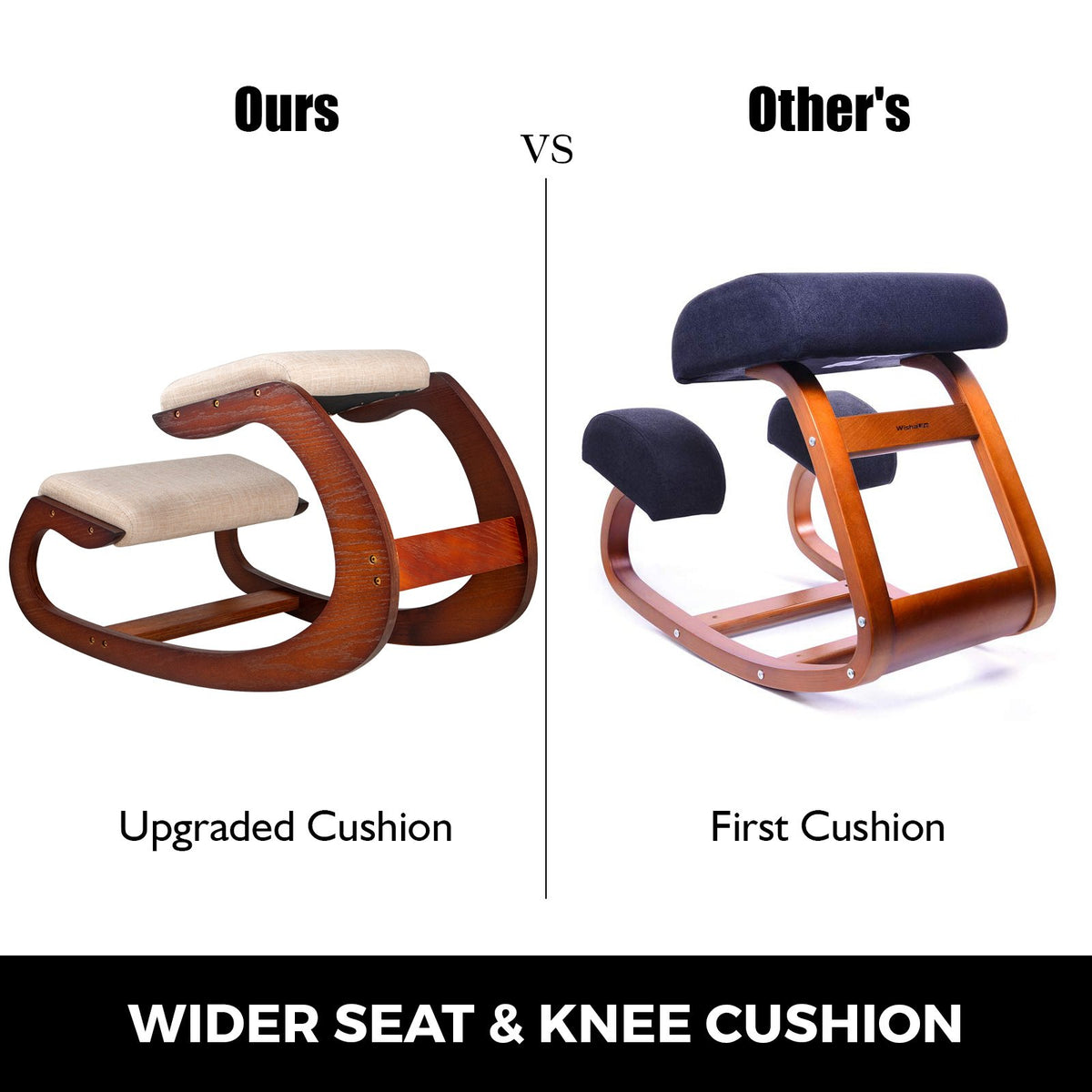Ergonomic Kneeling Chair Wooden Neck Pain Relief Relieve Fatigue Wood Stool