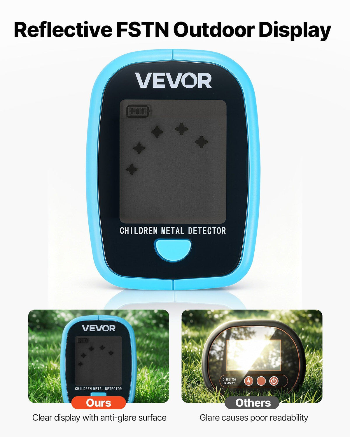 Metal Detector, 101.6 mm, Lightweight Metal Detector with LCD Display, 152.4 mm IP68 Waterproof Search Coil, Adjustable 650-930 mm Gold Detector, Easy to Use, for Detecting Gold Exploration